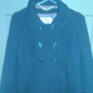 Juicy Couture Black Peacoat with Pink Lining